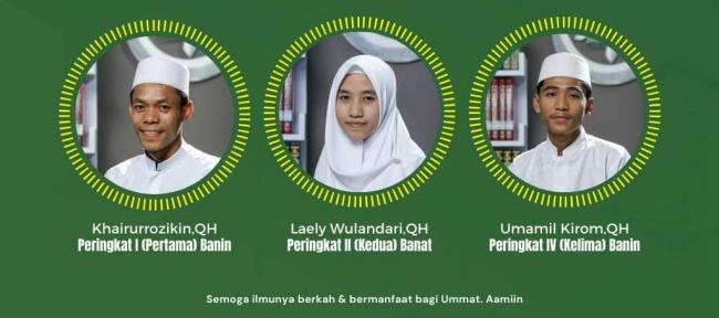 Tiga Alumni Ponpes Hikmatussyarif Masuk Peringkat 10 Besar Pada Adzikrol ke 58 MDQH NWDI Pancor
